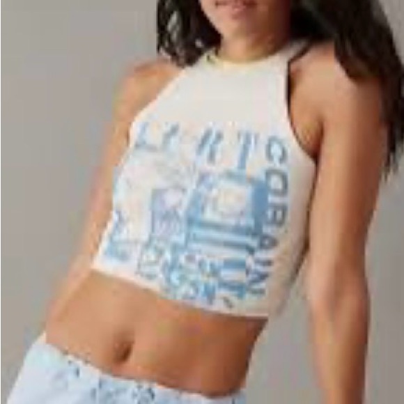 American Eagle Outfitters Tops - American Eagle Outfitters Beige Tank NIRVANA Kurt Cobain size M Never worn